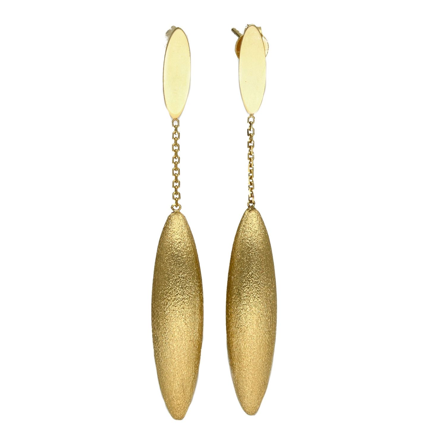 Złote kolczyki wiszące 585 'Matowe sopelki' to wyjątkowa biżuteria dla mamy i ukochanej osoby.jpg